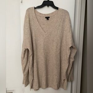 Halogen Oatmeal V-Neck Sweater
